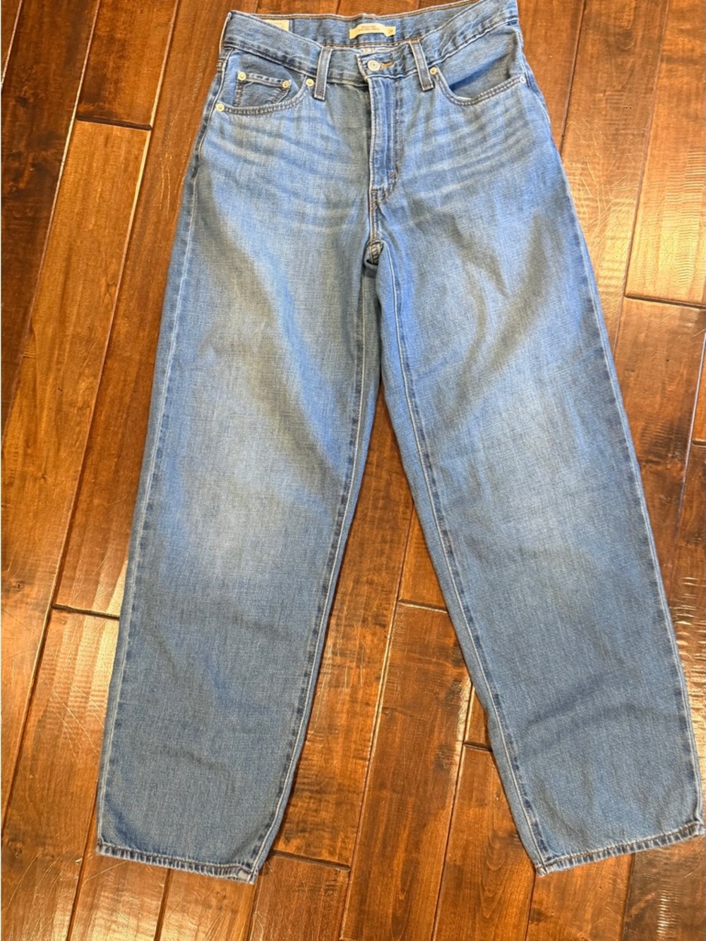 Levi’s BAGGY DAD LINEN+ DENIM LIGHTWEIGHT jeans sz 26/32 mint - medium wash - Picture 5 of 8
